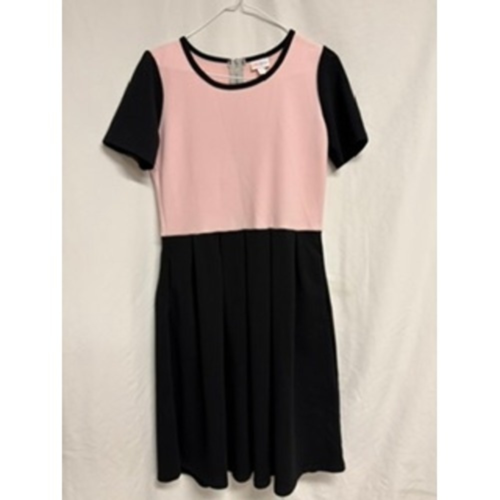 Amelia Dress Womens M Pink Black Colorblock Exposed Zipper Pleated Fairygoth